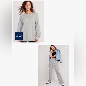 Old Navy oversized tunic and Extra High waisted straight sweatpants